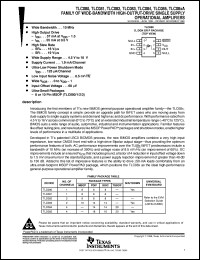 TLC080CDGNR datasheet:  SINGLE WIDE BANDWIDTH HIGH OUTPUT DRIVE SINGLE SUPPLY OP AMP WITH SHUTDOWN TLC080CDGNR