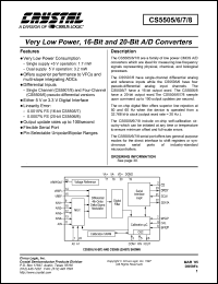 CS5507-AA datasheet: Very low-power, 16/20-bit A/D conveter CS5507-AA
