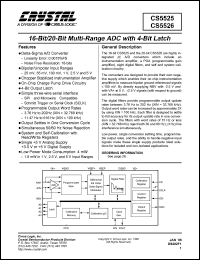 CS5525-BP datasheet: 16/20-bit multi-range ADC with 4-bit latch CS5525-BP