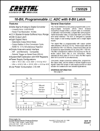 CS5529-AS datasheet: 16-bit programmable ADC with 6-bit latch CS5529-AS