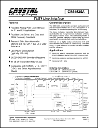 CS61535A-IP1 datasheet: E1 line interface unit CS61535A-IP1