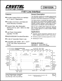 CS61535A-IL1 datasheet: E1 line interface unit CS61535A-IL1