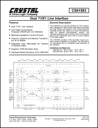 CS61583-IL5 datasheet: Dual T1/E1 line interface CS61583-IL5