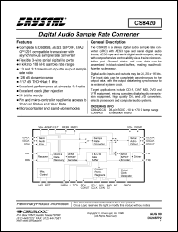 CS8420-CS datasheet: Digital audio sample rate converter CS8420-CS
