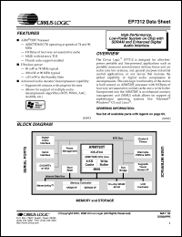 EP7312-CV-90 datasheet: High-performance, low-power system on chip with SDRAM and enchanced digital audio interface EP7312-CV-90