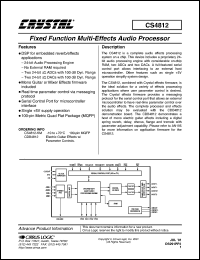 CS4812-KM datasheet: Fixed function multi-effects audio processor CS4812-KM