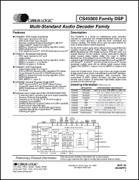CS493102-CL datasheet: Multi-standard audio decoder CS493102-CL