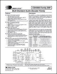 CS493264-CL datasheet: Multi-standard audio decoder CS493264-CL