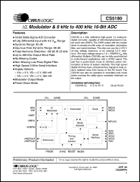 CS5180-CL datasheet: Modulator & 8kHz to 400kHz 16-bit ADC CS5180-CL