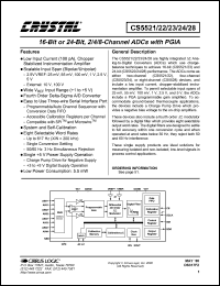 CS5523-AS datasheet: 16/24-bit, 2/4/8-channel ADCs with PGIA CS5523-AS