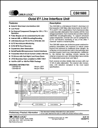 CS1880-IQ datasheet: Octal E1 line interface unit CS1880-IQ