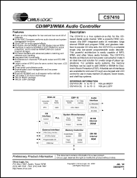 CS7410-CQ datasheet: CD/MP3/WMA audio controller CS7410-CQ
