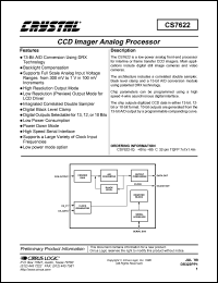 CS7622-IQ datasheet: CCD imager analog processor CS7622-IQ
