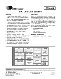 CS98000-CM datasheet: DVD on-a-chip solution CS98000-CM