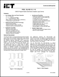 PEEL18LV8ZPI-15 datasheet: 15ns CMOS programmable electrically erasable logic device PEEL18LV8ZPI-15