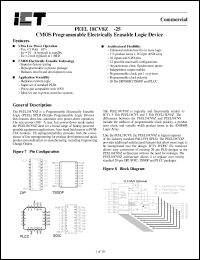 PEEL18CV8ZPI-25 datasheet: 25ns CMOS programmable electrically erasable logic device PEEL18CV8ZPI-25