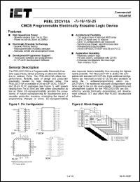 PEEL22CV10ASI-15 datasheet: 15ns CMOS programmable electrically erasable logic device PEEL22CV10ASI-15