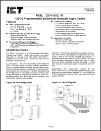 PEEL22CV10AZP-25 datasheet: 25ns CMOS programmable electrically erasable logic device PEEL22CV10AZP-25