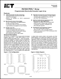 PA7024P-25 datasheet: 25ns programmable electrically erasable logic array PA7024P-25