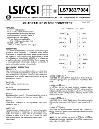 LS7084 datasheet: Quadrature clock converter LS7084