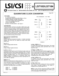 LS7184 datasheet: Quadrature clock converter LS7184