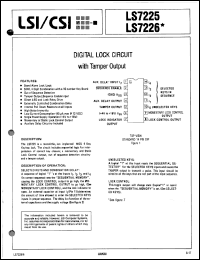 LS7226 datasheet: Digital lock circuit with tamper output LS7226