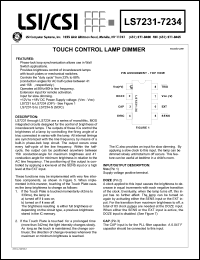 LS7231 datasheet: Touch control lamp dimmer LS7231