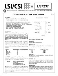 LS7237-S datasheet: Touch control lamp step dimmer LS7237-S