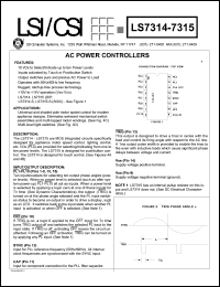 LS7314 datasheet: AC power controller LS7314