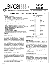 LS7561-S datasheet: Brushless DC motor controller LS7561-S