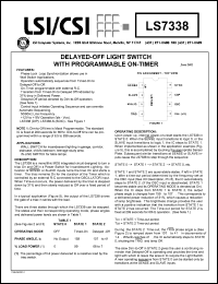 LS7338 datasheet: Delayed-off light switch with programmable on-timer LS7338