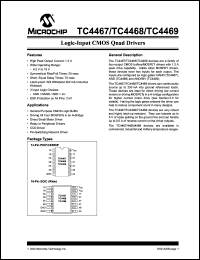 TC4468EJD datasheet: 1.2 A logic-input CMOS quad drivers, AND TC4468EJD