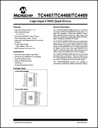 TC4467EOE datasheet: 1.2 A logic-input CMOS quad drivers, NAND TC4467EOE