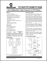 TC1039CECHTR datasheet: Linear building block  single comparator TC1039CECHTR
