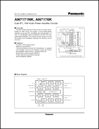 AN7171NK datasheet: Dual BTL 14W audio power amplifier circuits AN7171NK