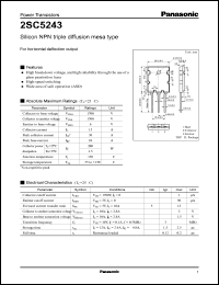 2SC5243 datasheet: NPN transistor for horizontal deflection output 2SC5243