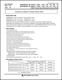 M2S56D30ATP-75AL datasheet: 265M double data rate SDRAM, 32M x 8 organization, 7.5ns, Vcc=2.3-2.7, low power M2S56D30ATP-75AL