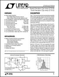 LT1014DN datasheet: Quad precision operational amplifier LT1014DN