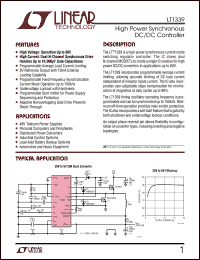 LT1339IN datasheet: High power synchronous DC/DC controller LT1339IN