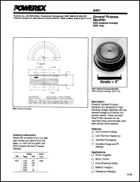 A451L datasheet: 2000V, 2500A general purpose single diode A451L