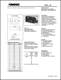 ND411626 datasheet: 1600V, 260A general purpose dual diode ND411626