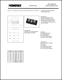 QRC0640T30 datasheet: 600V, 400A fast recovery common cathode diode QRC0640T30