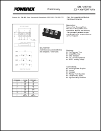 QRF1220T30 datasheet: 1200V, 200A fast recovery common anode diode QRF1220T30