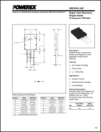 RM35HG-34S datasheet: 1700V, 35A snubber/free wheel diode single diode RM35HG-34S