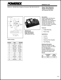 RM400HA-24S datasheet: 1200V, 400A fast recovery super fast recovery single diode RM400HA-24S