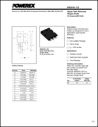RM50HG-12S datasheet: 600V, 50A snubber/free wheel diode single diode RM50HG-12S