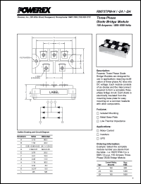 RM75TPM-24 datasheet: 1200V, 150A general purpose 3-phase bridge diode RM75TPM-24