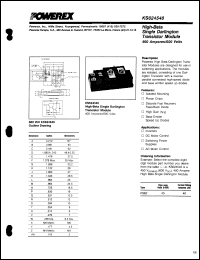KS624540 datasheet: 600V, 400A Single Darlington transistor module KS624540