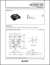 CM1200HA-34H datasheet: 1700V, 1200A single IGBT module CM1200HA-34H