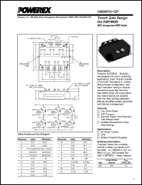 CM200TU-12F datasheet: 600V, 200A six pac IGBT module CM200TU-12F